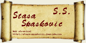 Staša Spasković vizit kartica